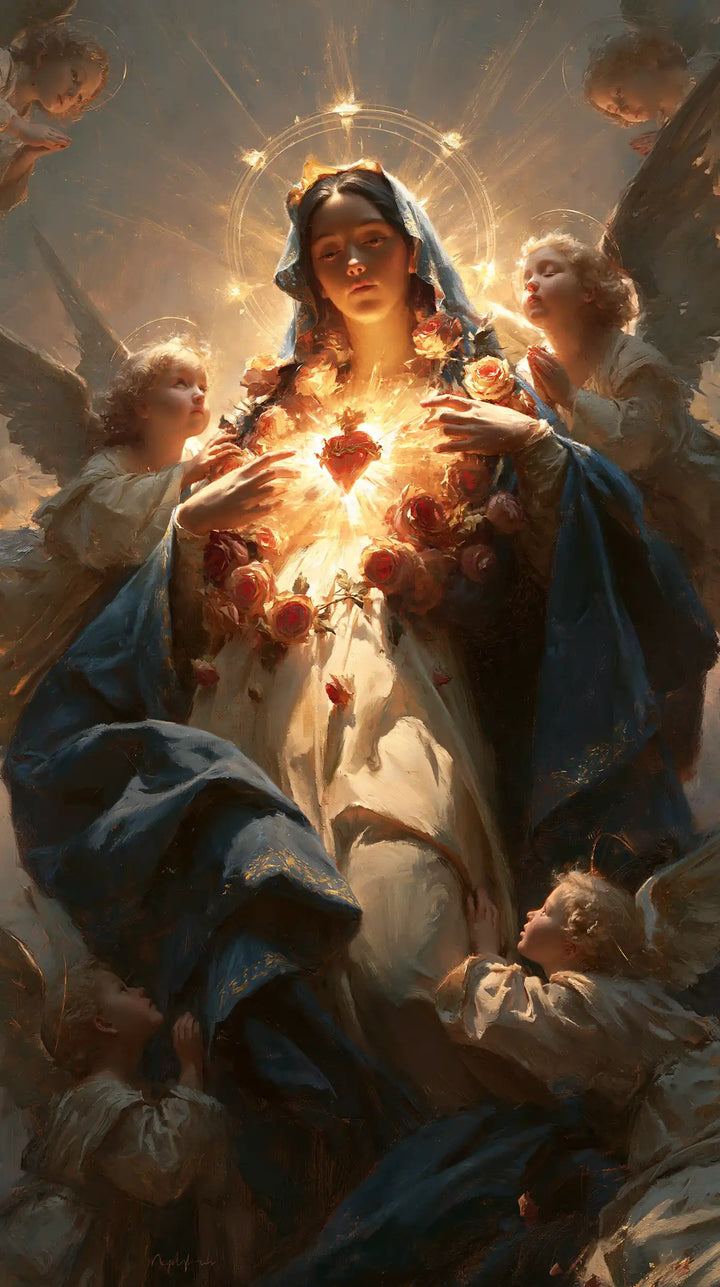 The Immaculate Heart of Mary — The Blazing Heart in the Great Drapery