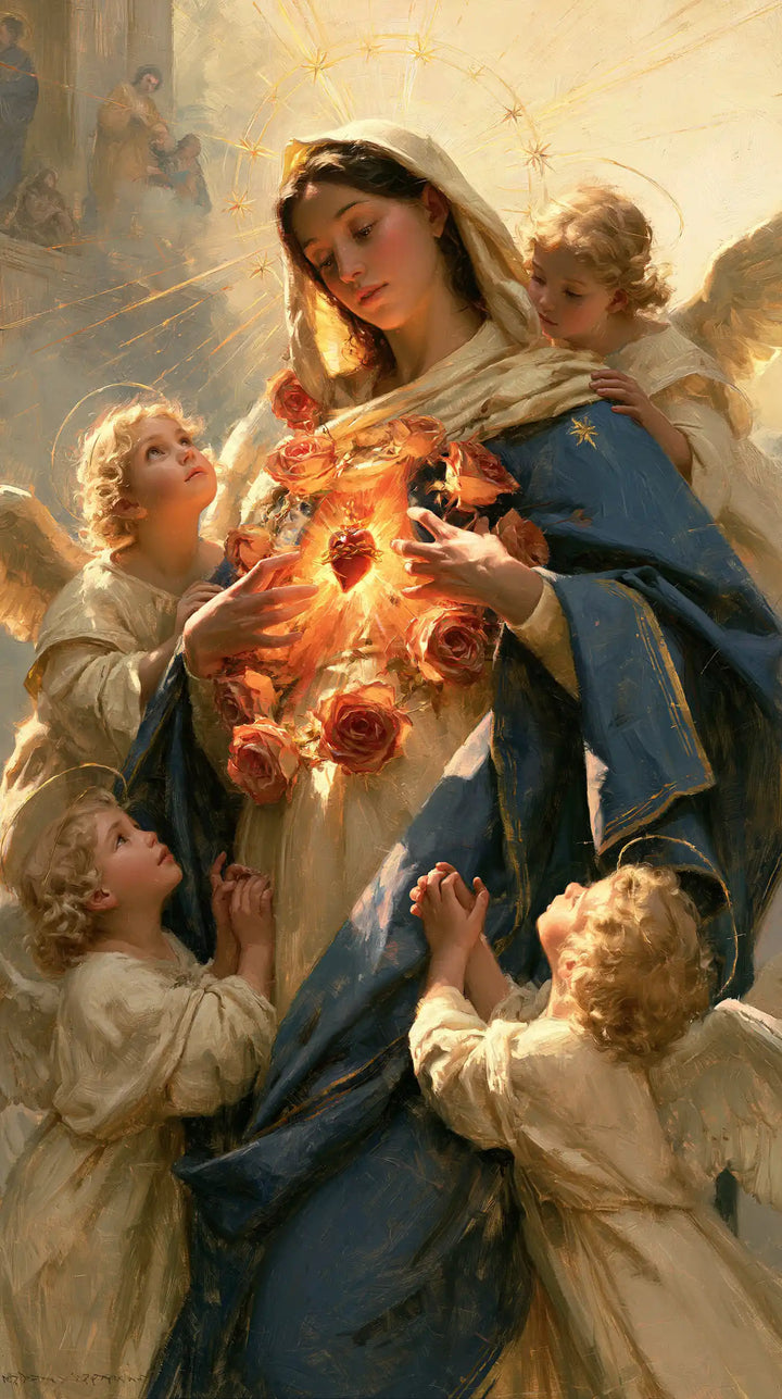 Immaculate Heart of Mary - Mary Surrounded by Angels · Portrait n° 8