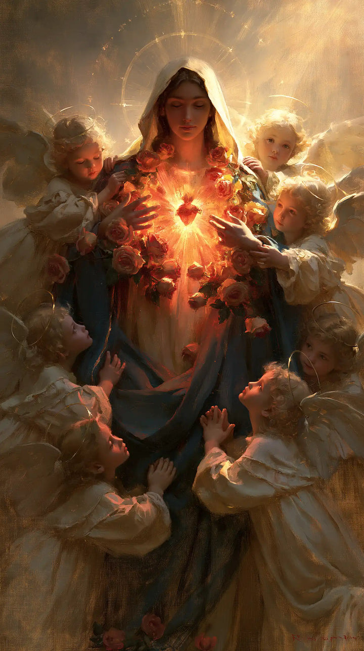 The Immaculate Heart of Mary — The Red Flame at the Center of the Wings