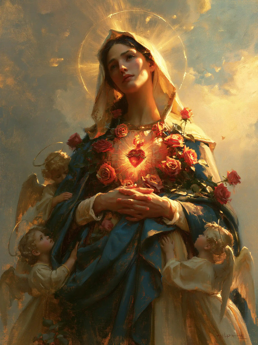 Immaculate Heart of Mary - Mary Surrounded by Angels · Portrait n° 15