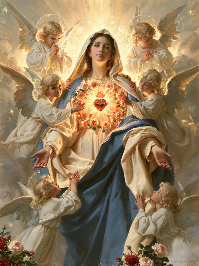 The Immaculate Heart of Mary — Light Offered to Praying Angels