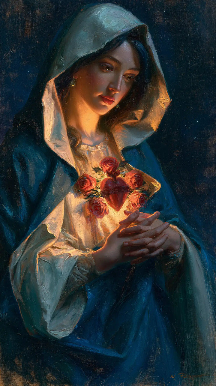 Immaculate Heart of Mary - Midnight Blue Chiaroscuro · Portrait n° 10
