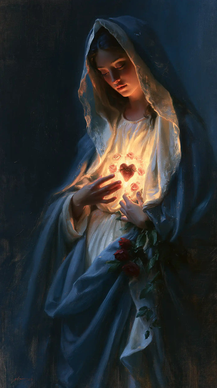 Immaculate Heart of Mary - Midnight Blue Chiaroscuro · Portrait n° 11