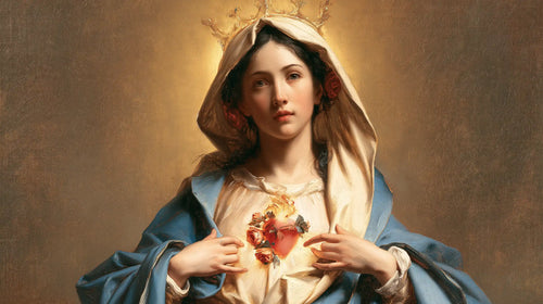 the peace and purity of the Immaculate Heart of Mary in Peace and Purity of Mary's Heart style, landscape Christian artwork no. 17