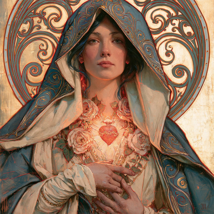Immaculate Heart of Mary - Sacred Art Nouveau · Square n° 3