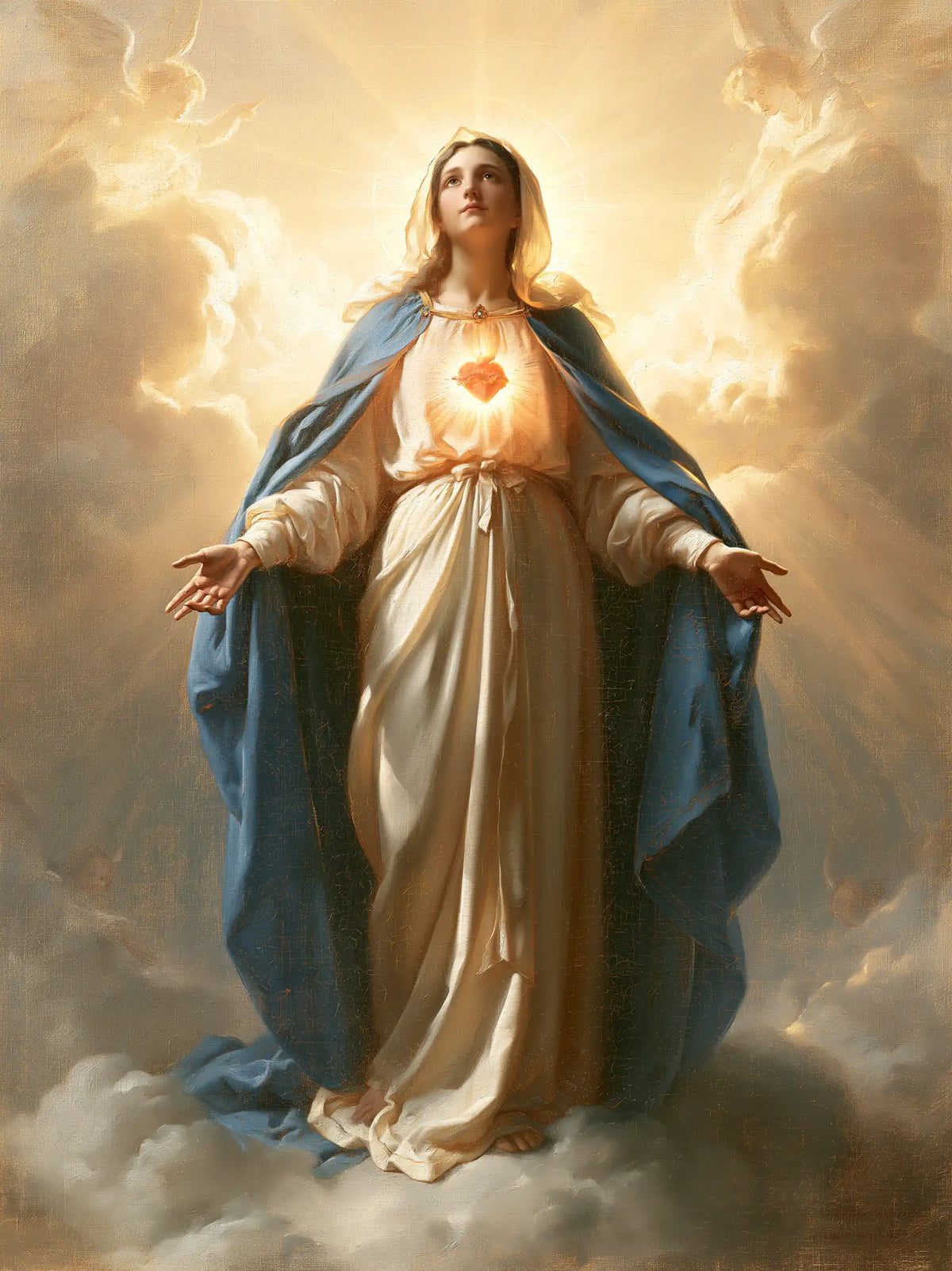 the Immaculate Heart of Mary in a monumental sacred view in Sacred Monumental View style, portrait Christian artwork no. 10