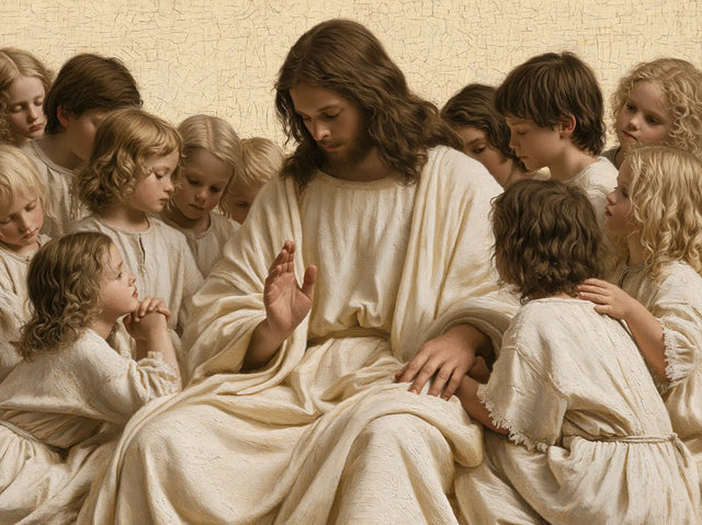 Jesus and the Children — The Lesson in Ivory Folds