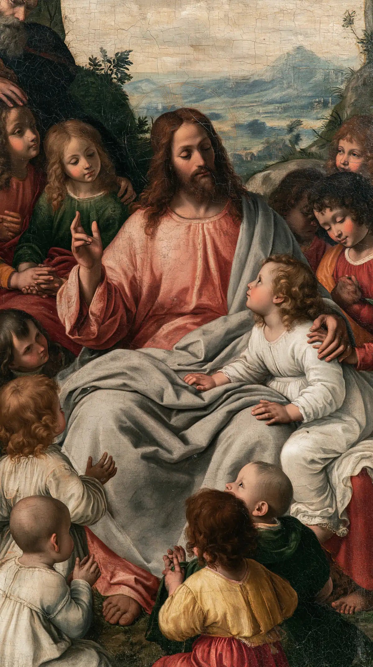 Jesus and the Children — The Rose Tunic in the Circle of Little Ones