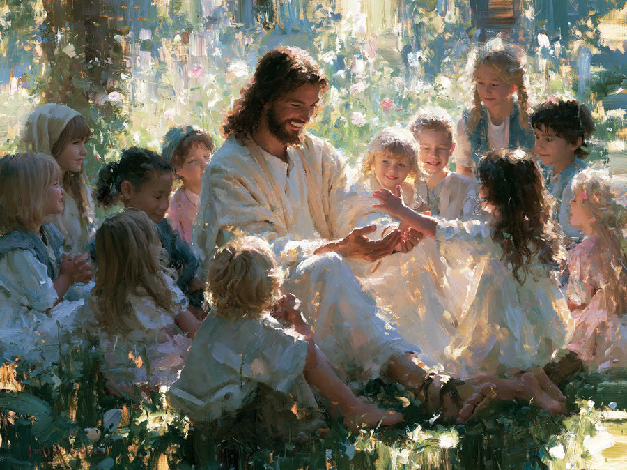 Jesus and the Children - Impressionist · Landscape n° 7