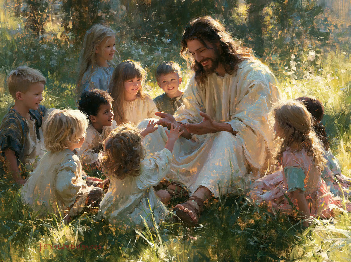 Jesus and the Children — The Smile within the Palms