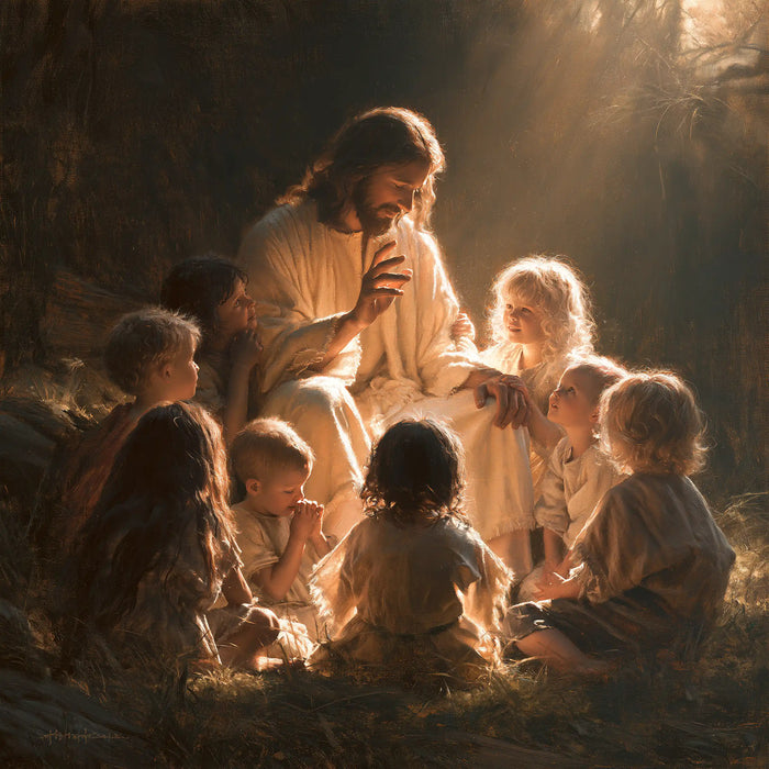 Jesus and the Children - Jesus as Divine Light · Square n° 1