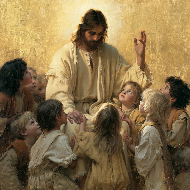 Jesus and the Children - Sacred Gold · Square n° 1