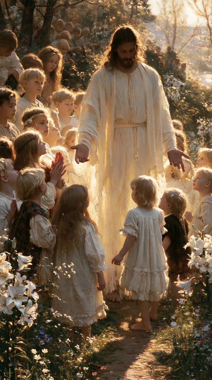 Jesus and the Children — The Little Silhouette before the Luminous Robe