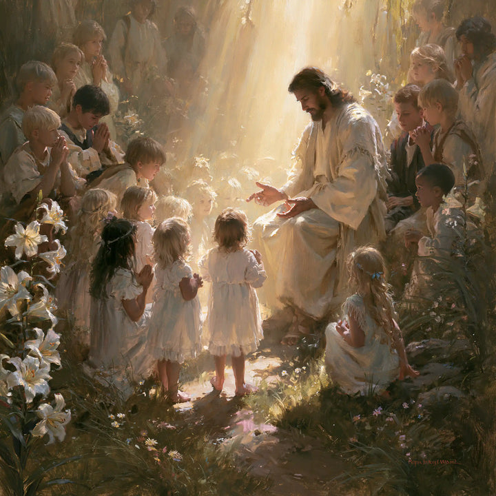 Jesus and the Children - Symbolist · Square n° 7