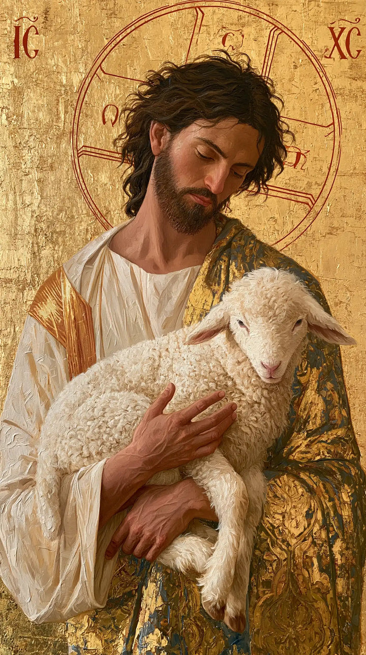 Jesus and the Lamb - Contemporary Byzantine · Portrait n° 1