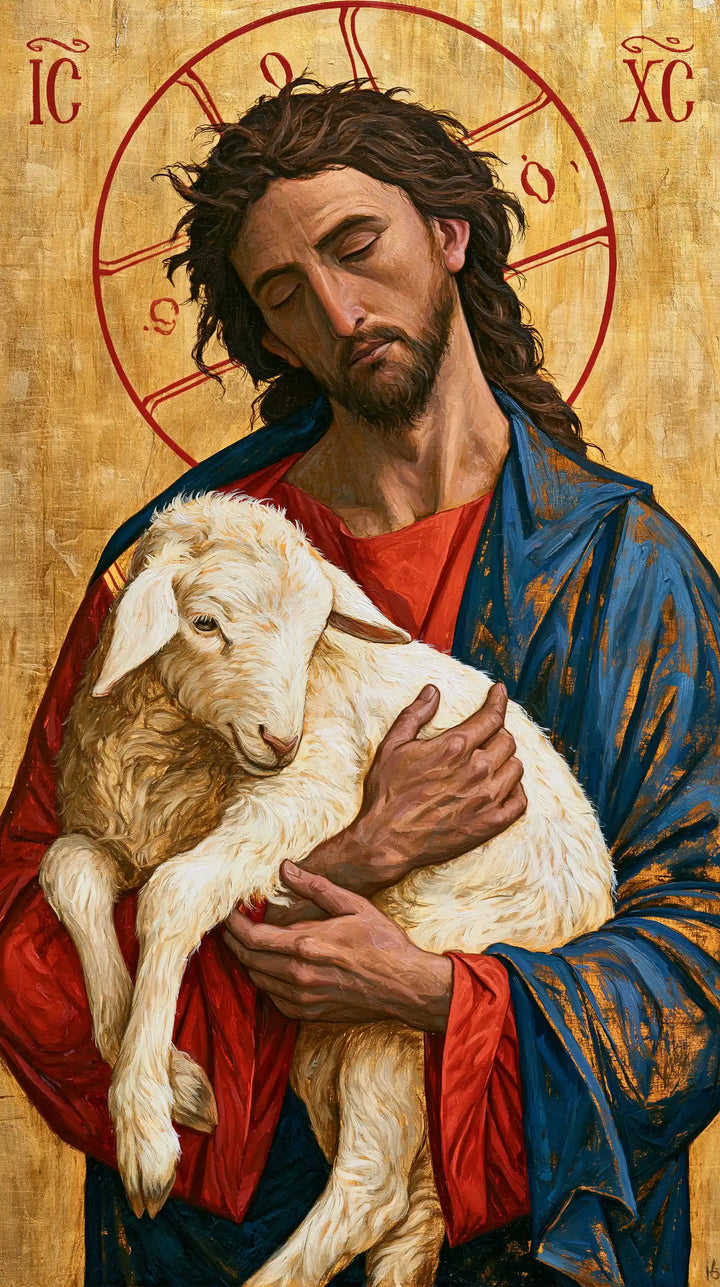 Jesus and the Lamb - Contemporary Byzantine · Portrait n° 3