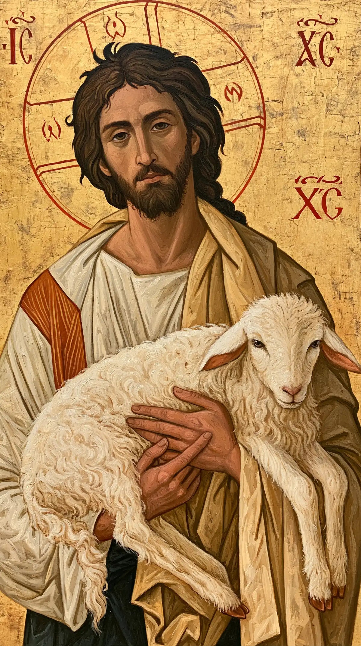 Jesus and the Lamb - Contemporary Byzantine · Portrait n° 6