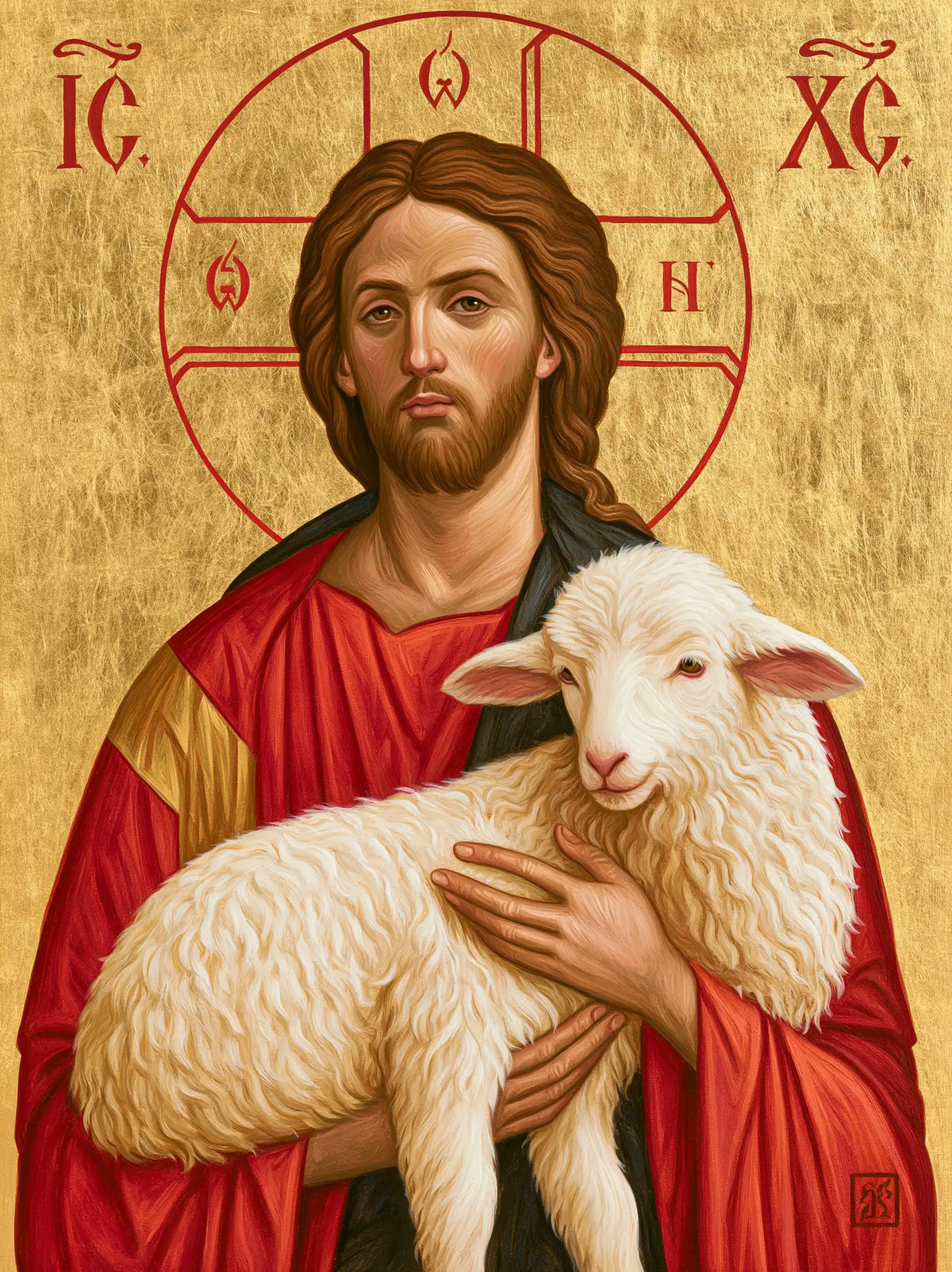 Jesus and the Lamb - Contemporary Byzantine · Portrait n° 13