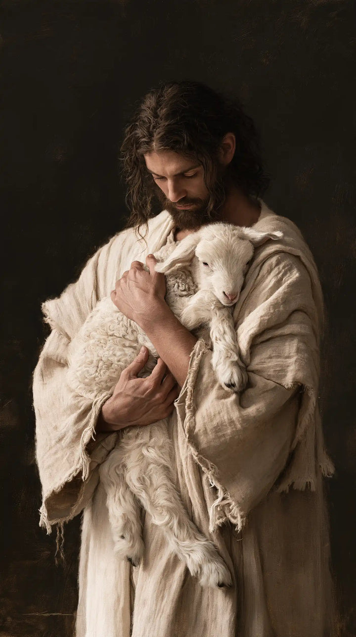 Jesus and the Lamb - Contemporary Minimalism · Portrait n° 2