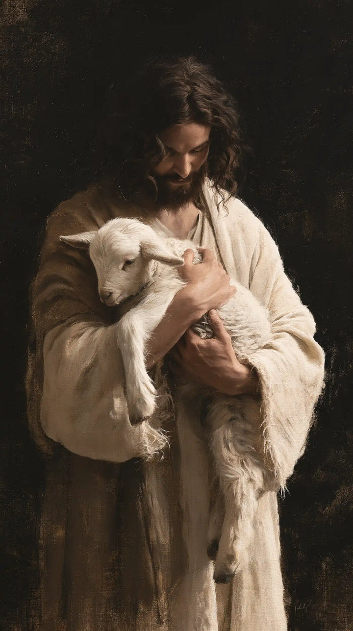 Jesus and the Lamb - Contemporary Minimalism · Portrait n° 3