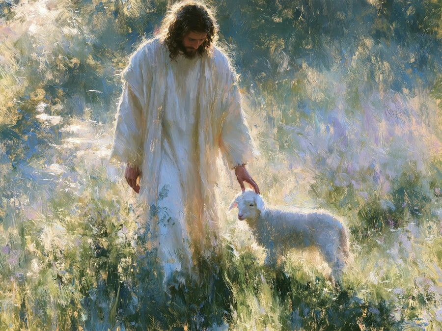 Jesus and the Lamb - Impressionist · Landscape n° 8