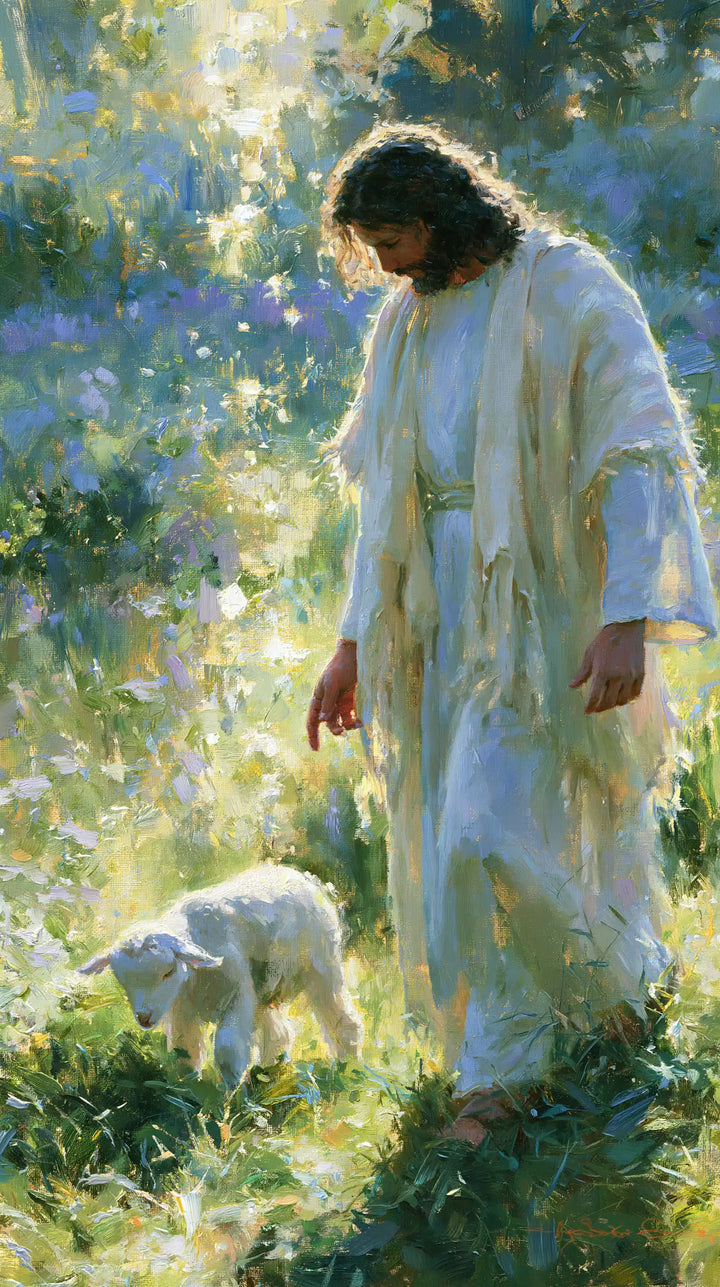 Jesus and the Lamb - Impressionist · Portrait n° 2
