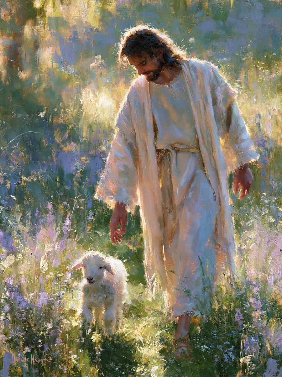 Jesus and the Lamb - Impressionist · Portrait n° 8