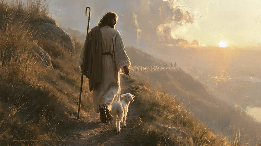 Jesus and the Lamb - Jesus Guiding the Lamb · Landscape n° 9