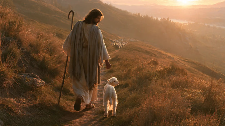 Jesus and the Lamb - Jesus Guiding the Lamb · Landscape n° 13