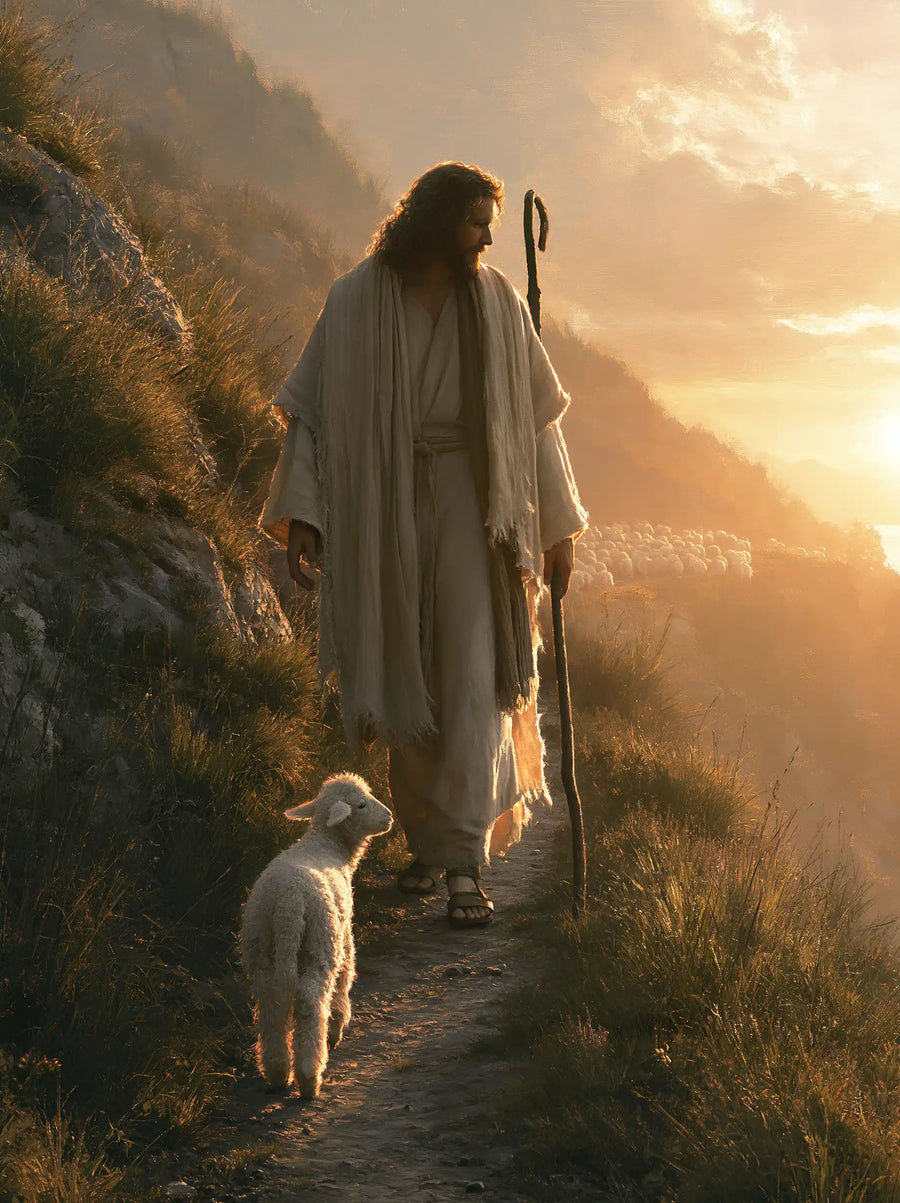 Jesus and the Lamb - Jesus Guiding the Lamb · Portrait n° 12
