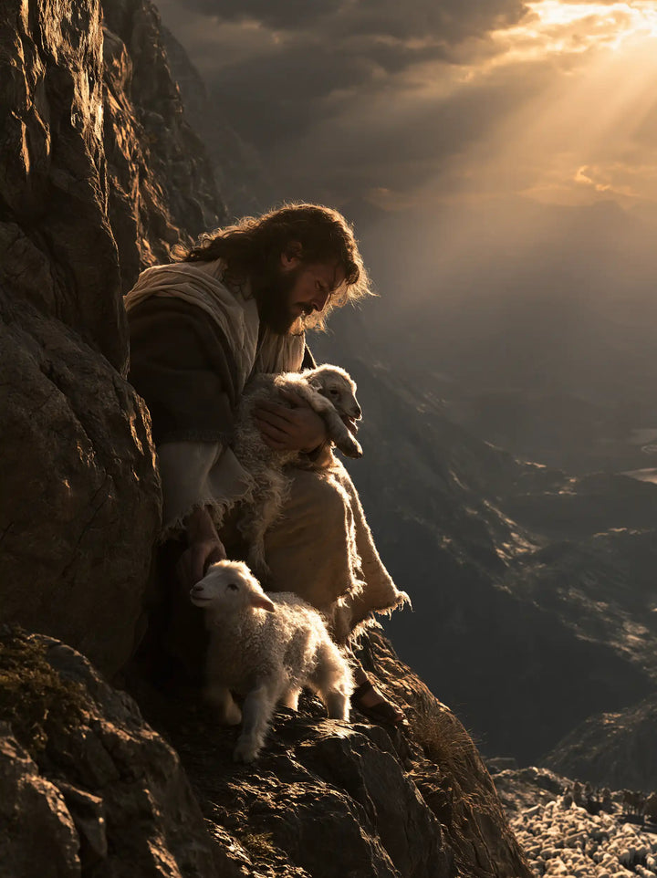 Jesus and the Lamb - Jesus Saving the Lamb · Portrait n° 6