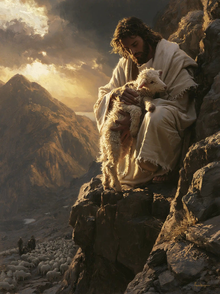 Jesus and the Lamb - Jesus Saving the Lamb · Portrait n° 7