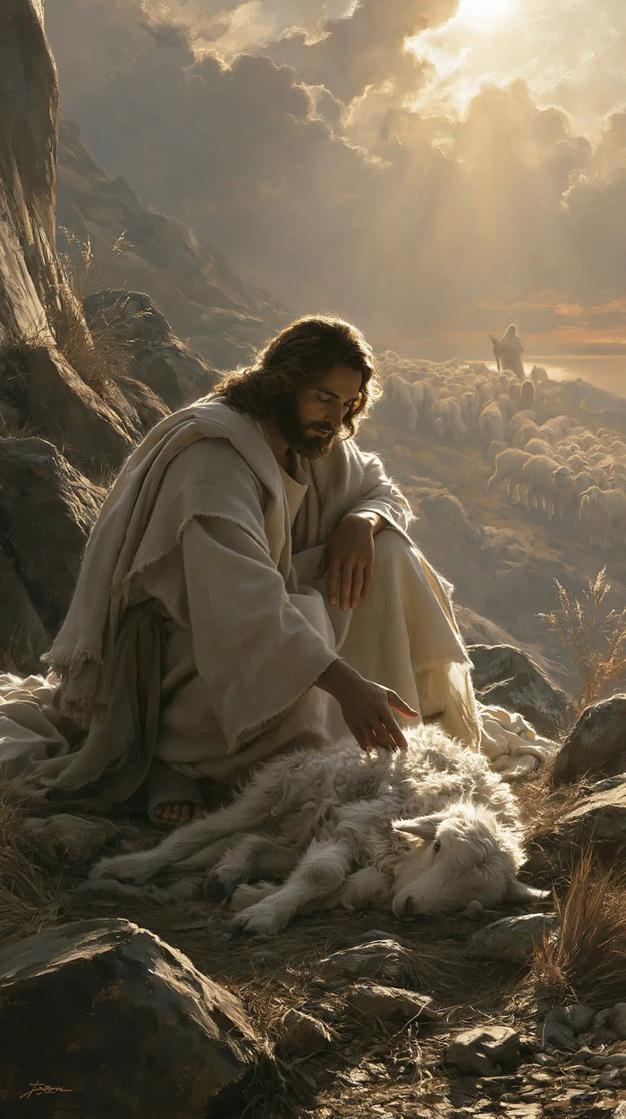 Jesus and the Lamb - The Lost Lamb Found · Portrait n° 2
