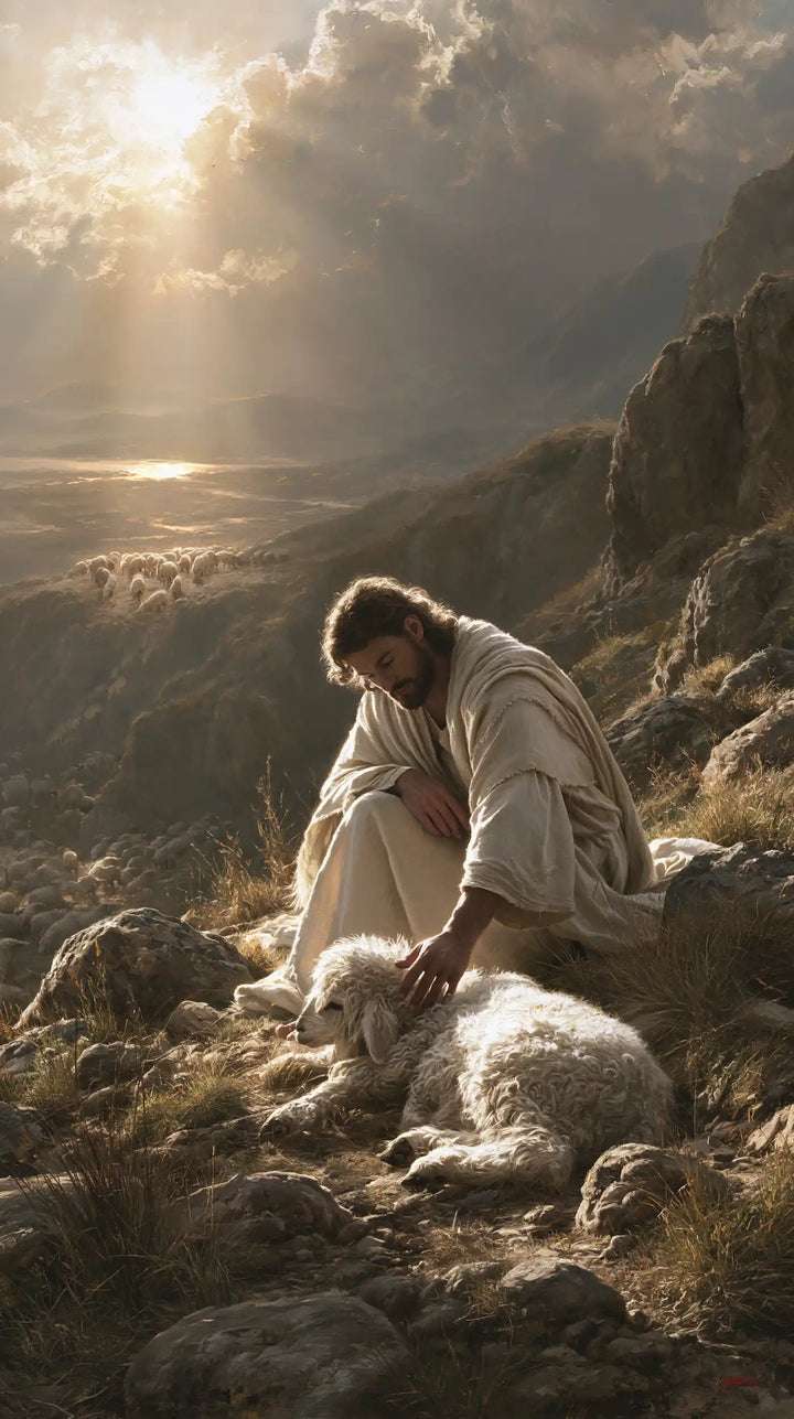 Jesus and the Lamb - The Lost Lamb Found · Portrait n° 3