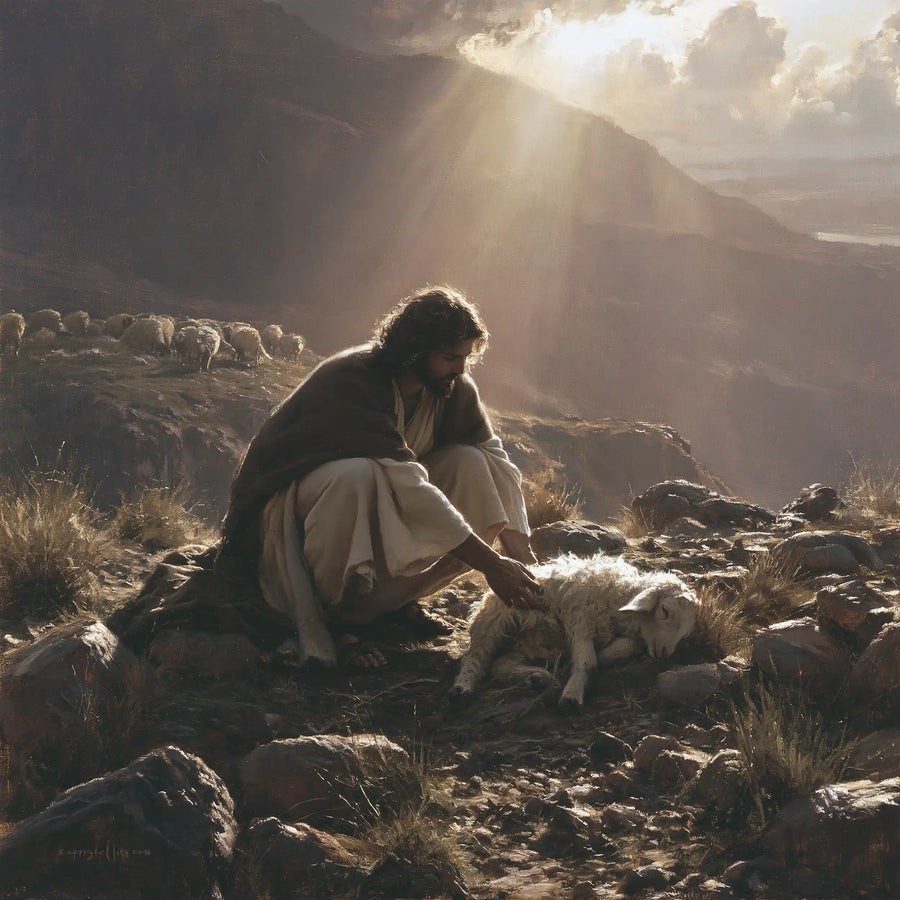 Jesus and the Lamb - The Lost Lamb Found · Square n° 1