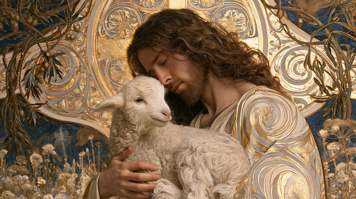 Jesus and the Lamb — A Cheek Against an Ivory Dream