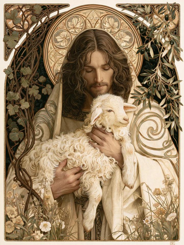Jesus and the Lamb — The Vigil Beneath the Olive Arch