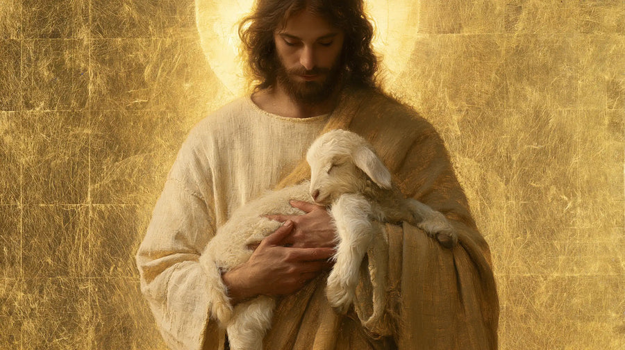 Jesus and the Lamb - Sacred Gold · Landscape n° 14