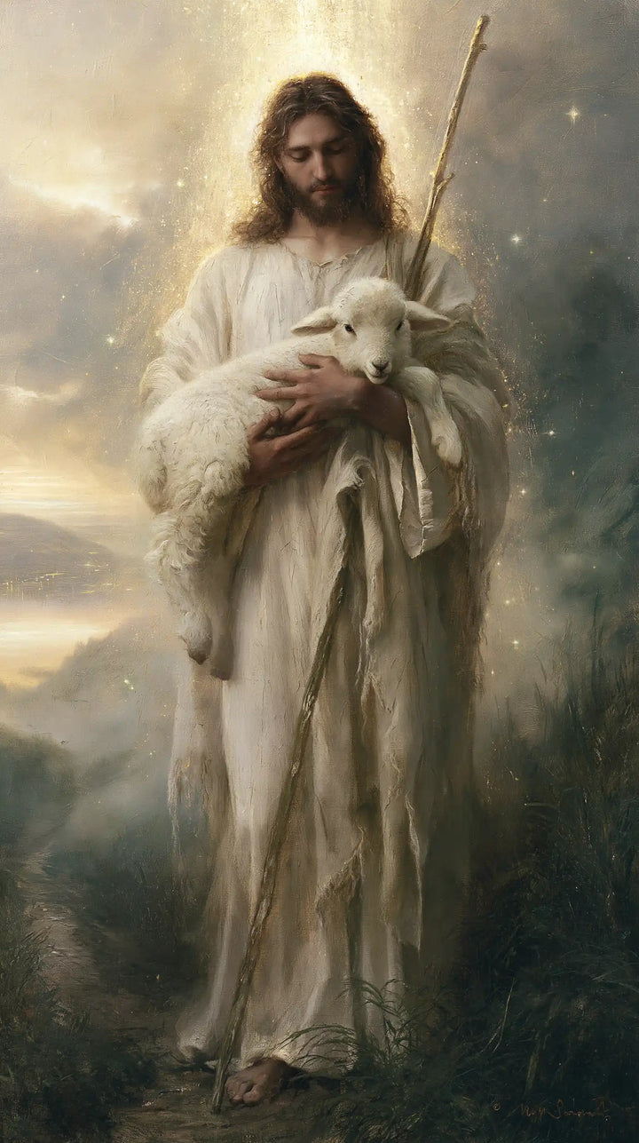 Jesus and the Lamb - Symbolist · Portrait n° 3