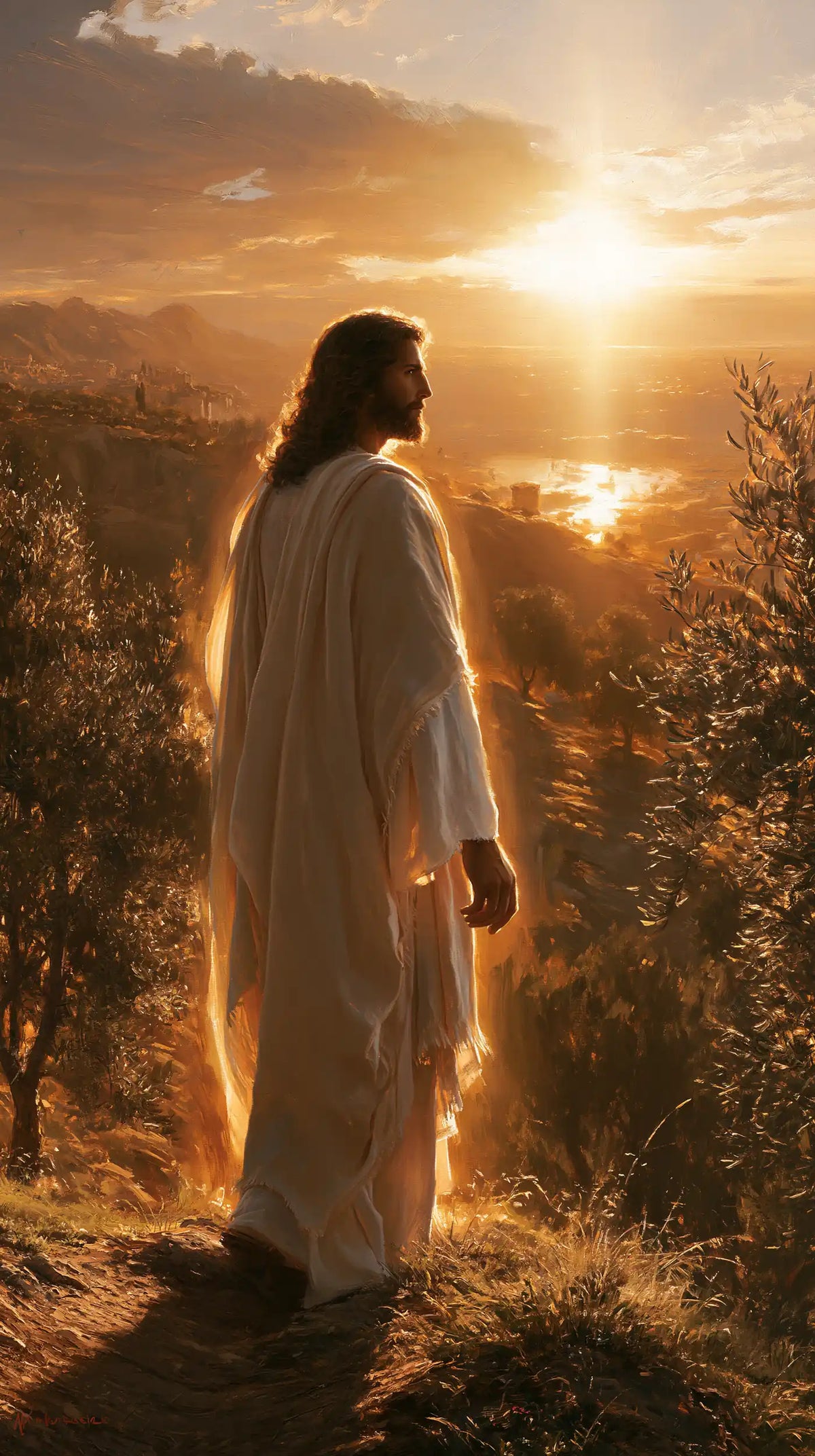 Jesus at Sunset - Sacred Silence · Portrait n° 15