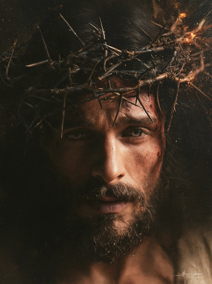 Jesus Crowned with Thorns — The Gaze among Golden Traces