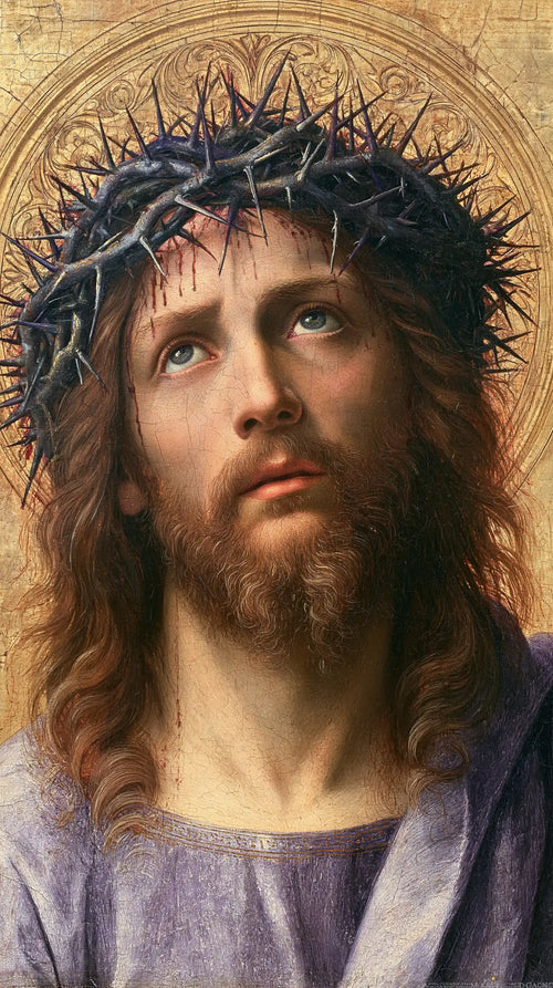 Jesus crowned with thorns in Florentine Renaissance style in Florentine Renaissance style, portrait Christian artwork no. 1
