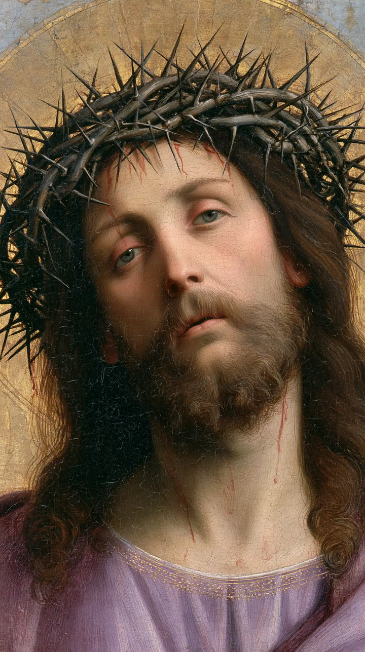 Jesus Crowned with Thorns — The Gentle Gaze in the Lavender Robe