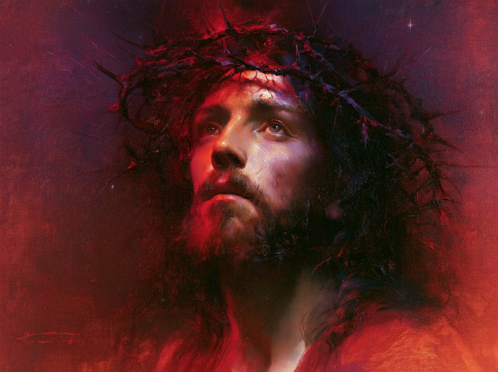 Jesus Crowned with Thorns — The Gaze above the Fiery Cloak