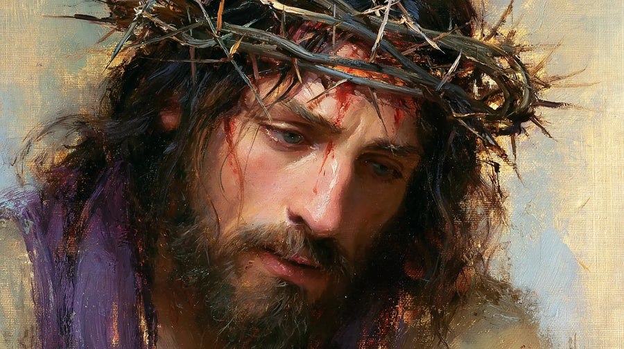 Jesus Crowned with Thorns — The Slanting Crown of Pastel Silence