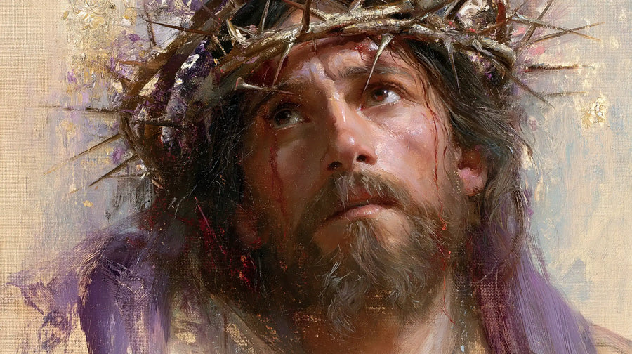 Jesus Crowned with Thorns — The Appeal among Lilac Strokes