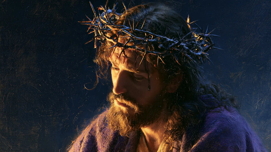 Jesus Crowned with Thorns — The Beard with a Night-Light Glow