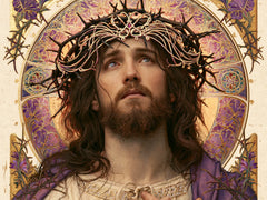 Jesus Crowned with Thorns — The Nimbus with Lavender Flowers
