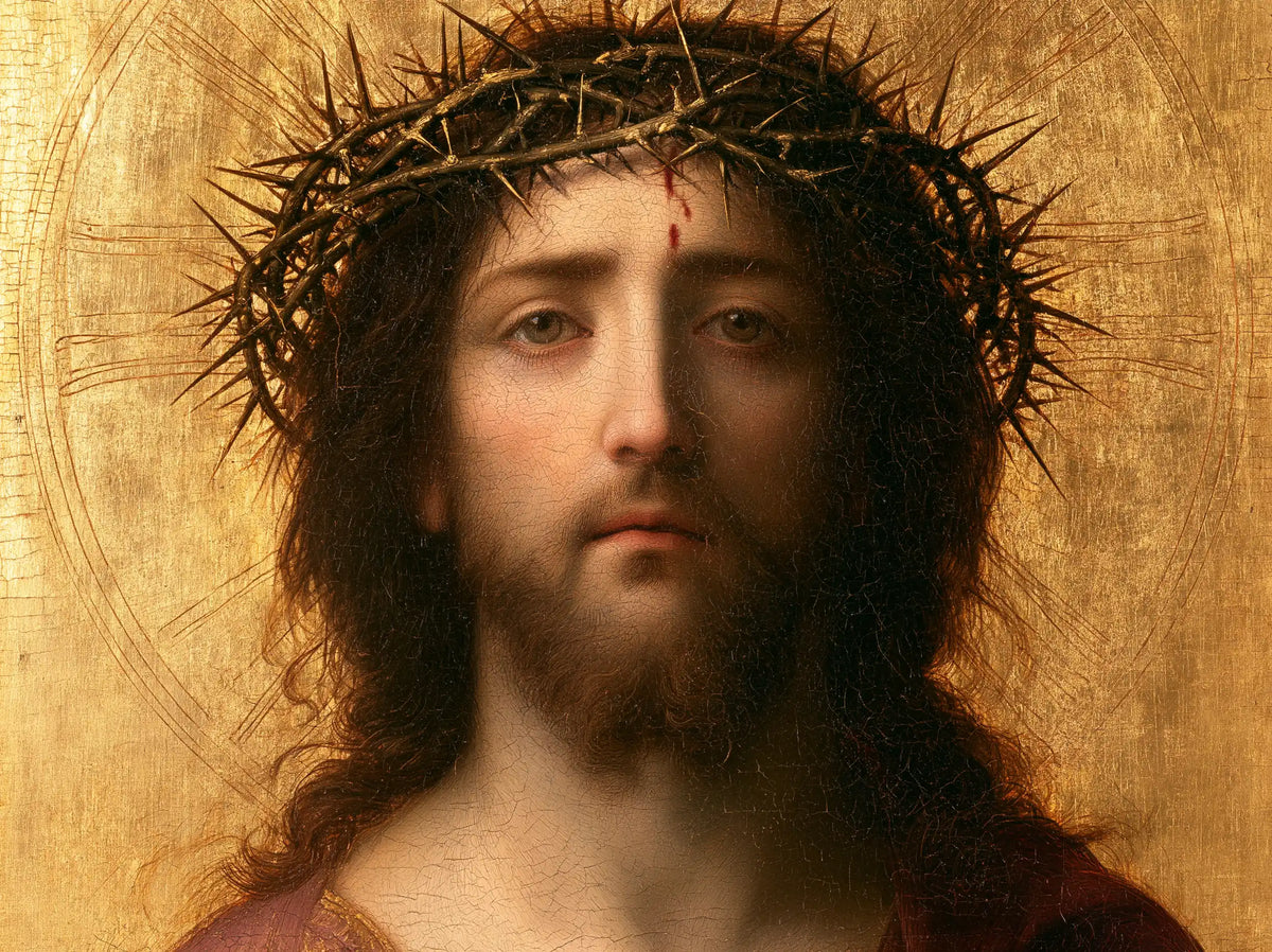 Jesus Crowned with Thorns — The Tender Face with the Striated Nimbus