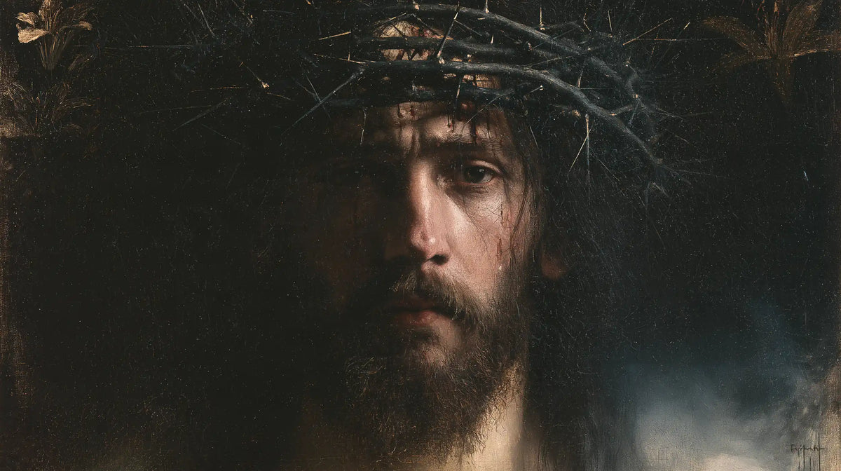 Jesus Crowned with Thorns — The Presence in Ashen Mist